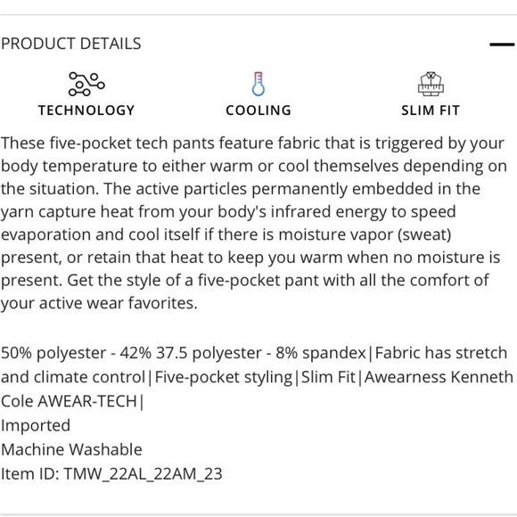 Awearness Kenneth Cole Awear-Tech Slim Fit Pant - Picture 2 of 15